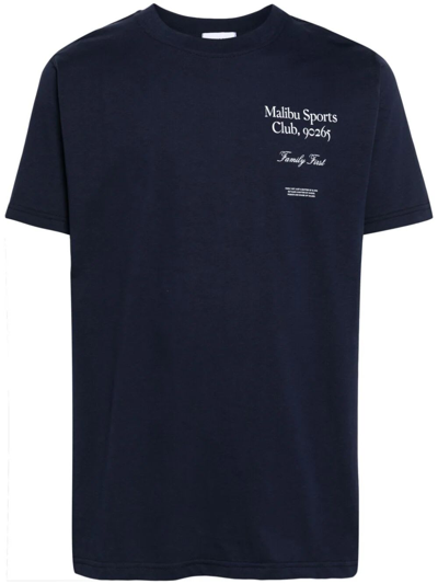 Family First Milano T-shirt With Malibu Print In Dark Blue