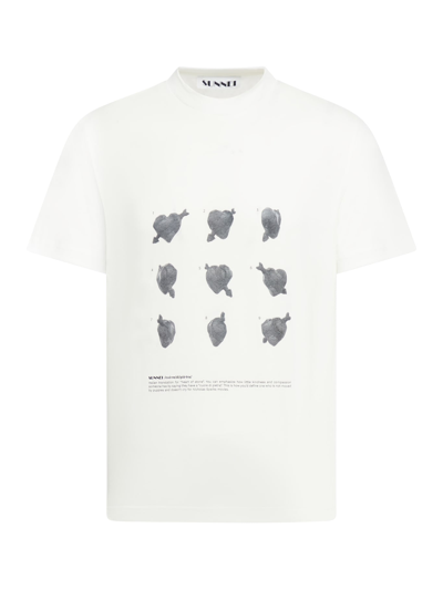 Sunnei Classic T-shirt ``cuori Di Pietra`` In Off White Ppt