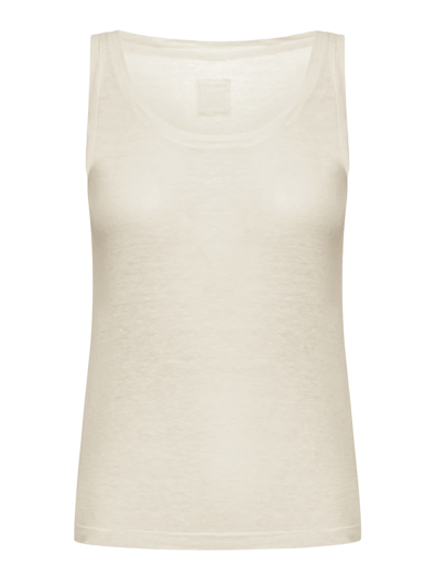 120% Lino Unsleeved Woman T-shirt In Safari Soft