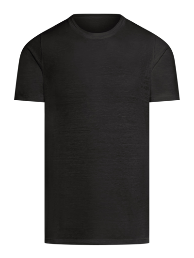 120% Lino Short Sleeve Men Tshirt In R Black