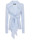 BALMAIN MINI VICHY POPELINE KNOTTED SHIRT