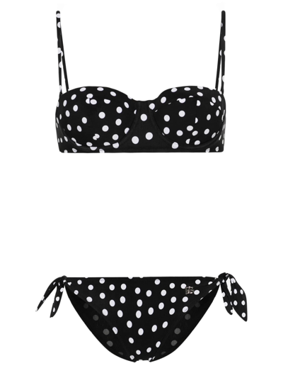 Dolce & Gabbana Bikini Balconcino In Hnbdw Fondo Nero