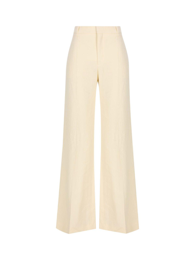 Chloé Wide-leg Tailored Trousers In White