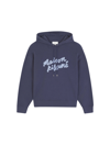 Maison Kitsuné Maison Kitsune Handwriting Oversize Hoodie In Ink Blue