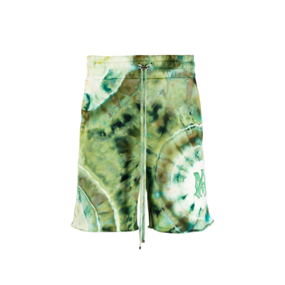 Amiri Tie-dye Cotton Shorts In Green