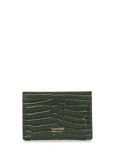 Tom Ford T Line Wallet In Green