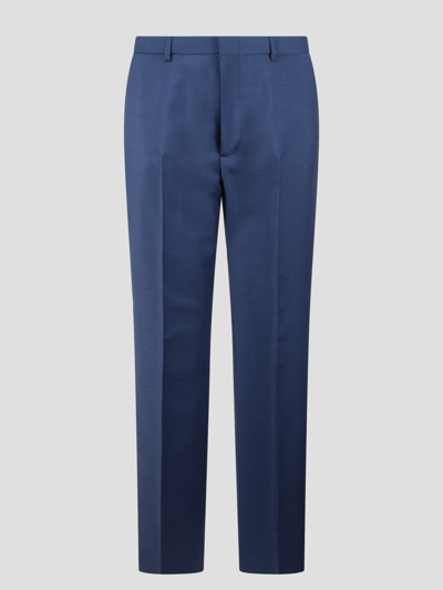 Gucci Wool Mohair Trousers In Blue