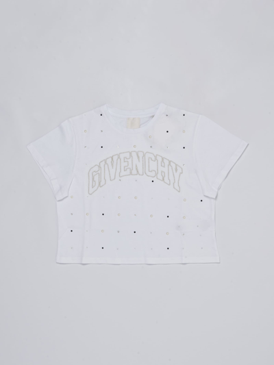 Givenchy Kids' T-shirt With Embroidery In White