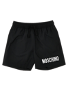 Moschino Logo Print Track Shorts In Black