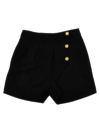 Balmain Asymmetric Twill Shorts In Black