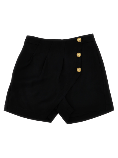 Balmain Kids' Logo Buttons Shorts In Black