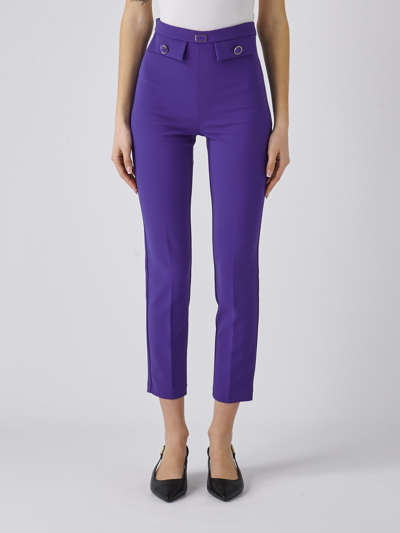 Elisabetta Franchi Poliester Trousers In Indaco