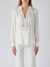 Elisabetta Franchi Body Chain-detail Blouse In Avorio