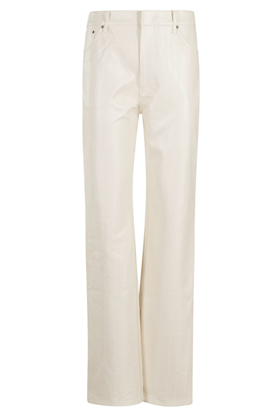 Rotate Birger Christensen Textured Straight Pants In Whisper White