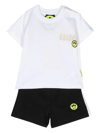 Barrow Logo-print Cotton Short Set In Bianco