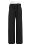 Alexander Wang T T By Alexander Wang Wide Leg Logo Elastic Jogging