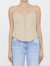 Stella Mccartney Panelled Corset-style Strapless Top In Beige