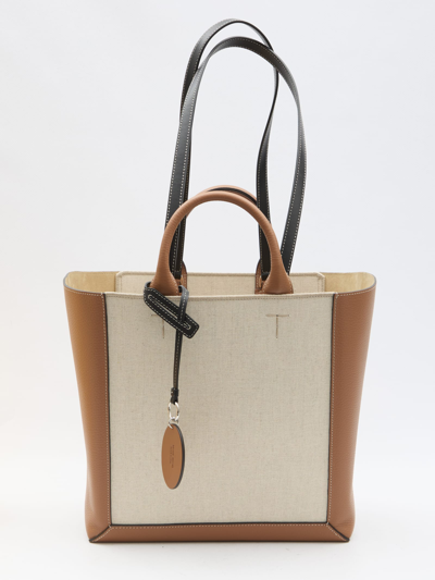 Tod's Tods Double Up Medium Shopping Bag In Buff