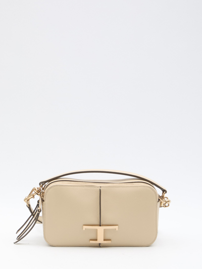 Tod's Camera Bag T Timeless Mini In Nude & Neutrals