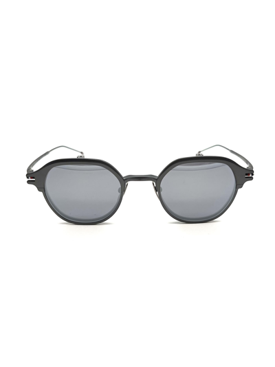 Thom Browne Eyewear Round Frame Sunglasses In Black/charcoal