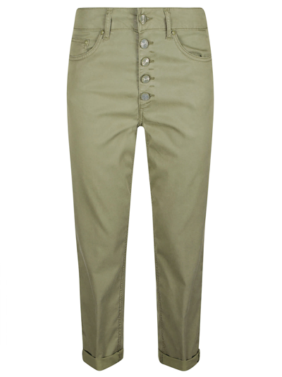 Dondup Button Fitted Trousers In Military Green