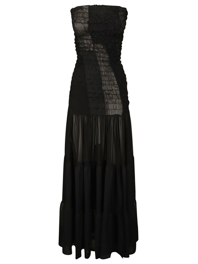 Dondup Ruffle Sleeveless Dress In Black