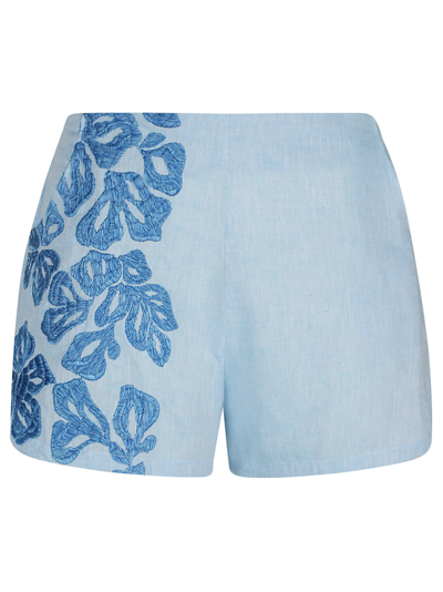 Ermanno Scervino Floral Shorts In Azure