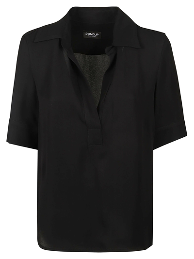 Dondup Button-less Shirt In Black