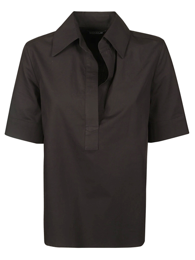 Dondup Button-less Shirt In Black