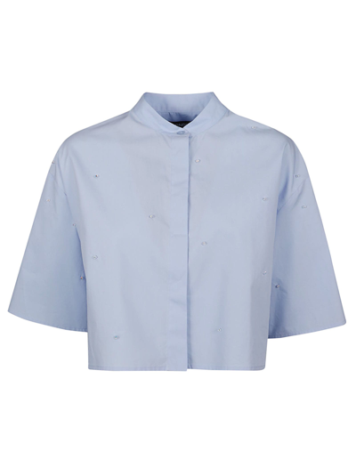 Dondup Cropped Shirt In Azure
