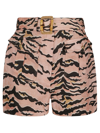 Zimmermann Matchmaker Safari Printed Linen Shorts In Pink/brown