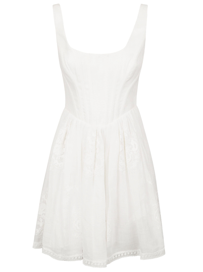 Zimmermann Alight Corset Mini Dress In White
