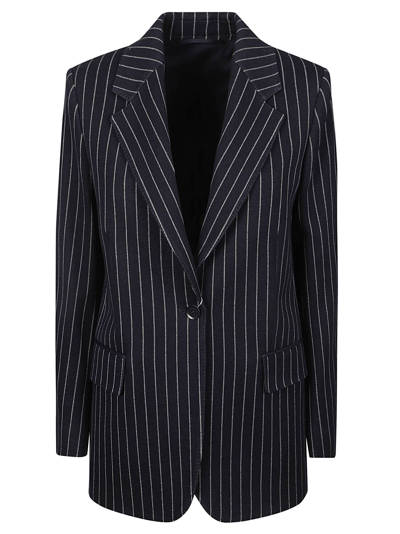 Max Mara Pinstripe Blazer In Navy