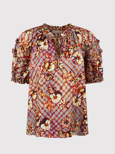 Ulla Johnson Annabella Floral-print Blouse In Pastel Yellow