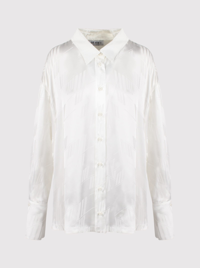 Attico The  Diana Asymmetric Jacquard Shirt In White