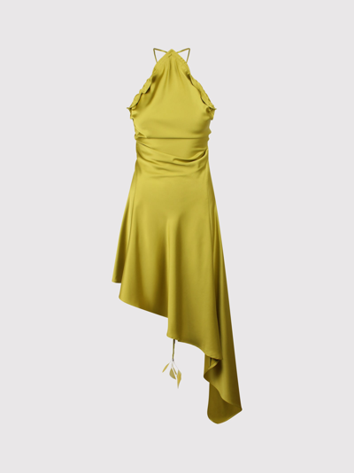 Attico Women's Asymmetric Sleeveless Midi-dress In Yellow