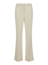THEORY IVORY WHITE SARTORIAL PANTS WITH STRETCH PLEAT IN TECHNICAL FABRIC WOMAN