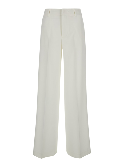 Pt01 Lorenza Half Elasticatd Belt Pants In White