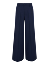 PT01 BLUE WIDE LEG PANTS IN POLYESTER WOMAN