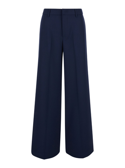 Pt01 Lorenza Half Elasticatd Belt Pants In Blue