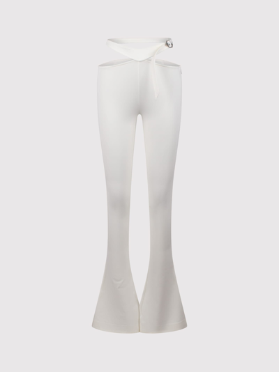 Attico Cut-out Buckle-fastening Flared Trousers In White
