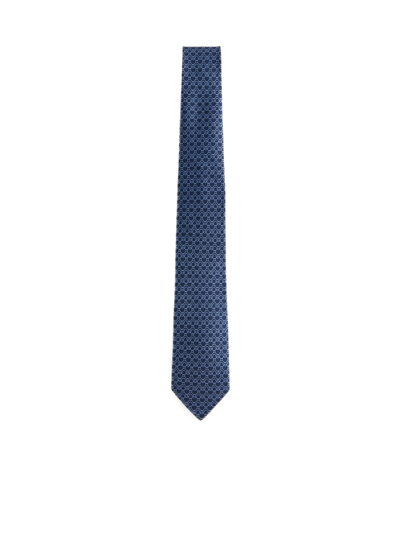 Ferragamo Tie In F.navy/azzurro