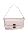 Apc A.p.c. Grace Chaine Leather Clutch Bag In Moon Grey