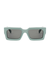 Celine Men's Bold 3 Dots 54mm Rectangular Sunglasses In Sea Green Smoke