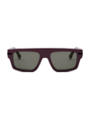 Fendi Men's Graphy 54mm Geometric Sunglasses In Shiny Bordeaux Smoke