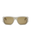 Fendi Men's Ff Squared 56mm Rectangular Sunglasses In Matte Beige Light Brown