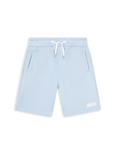 Hugo Boss Little Boy's & Boy's Logo Sweat Shorts In Pale Blue