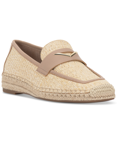 Vince Camuto Myylee Decorated Espadrille Loafers In Light Tan Raffia,oat Milk