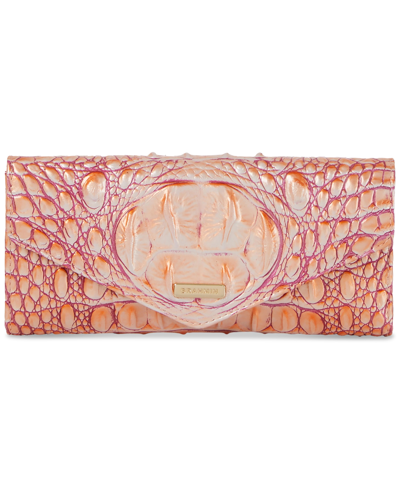 Brahmin Veronica Melbourne Embossed Leather Wallet In Pink