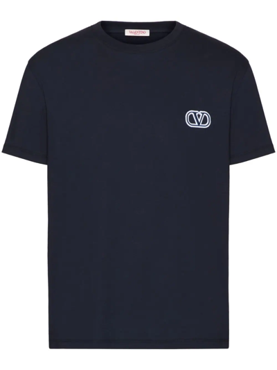 Valentino T-shirt Vlogo Signature In Blue